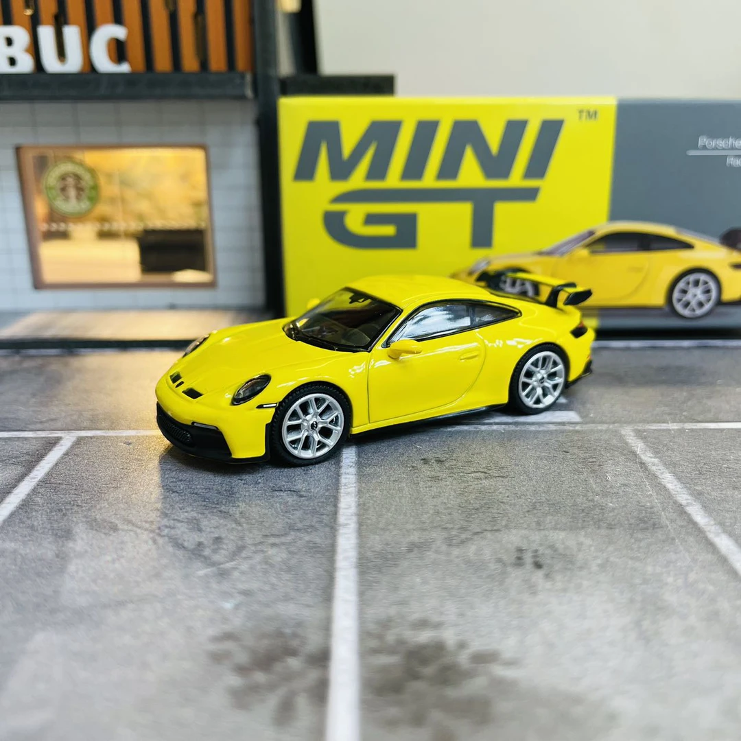 MINIGT 1:64 保时捷911GT3 565号 黄色 合金汽车模型