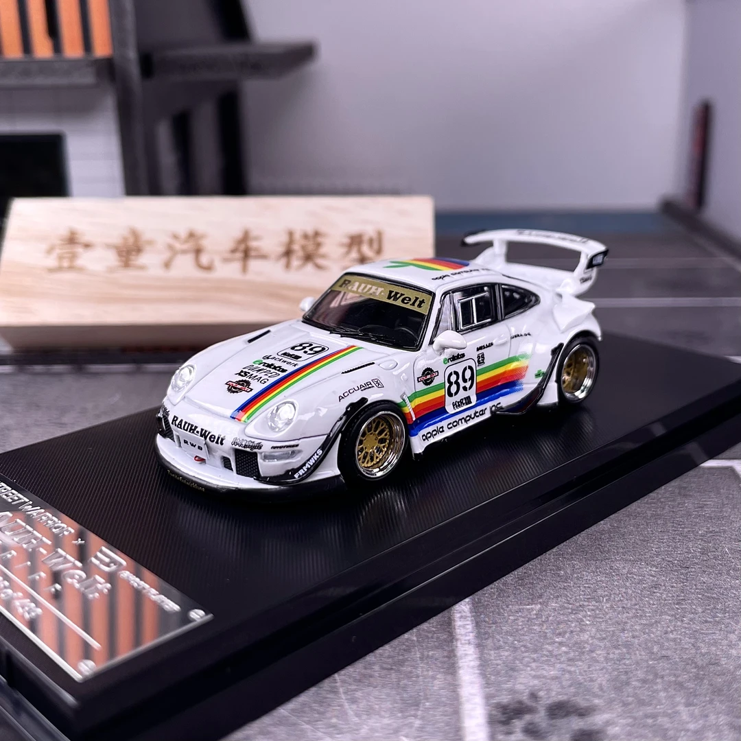 【壹童现货】SW 1:64 保时捷993 RWB 白苹果 合金汽车模型