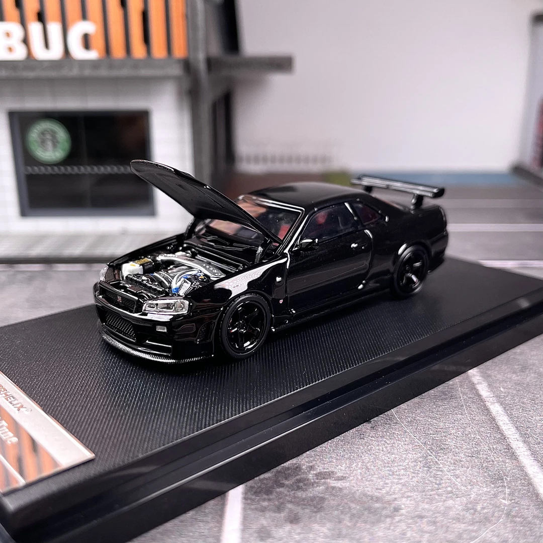 【壹童现货】MH 1:64 尼桑R34 黑色 合金汽车模型
