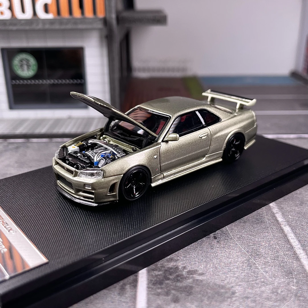 【壹童现货】MH 1:64 尼桑R34 翠绿 合金汽车模型
