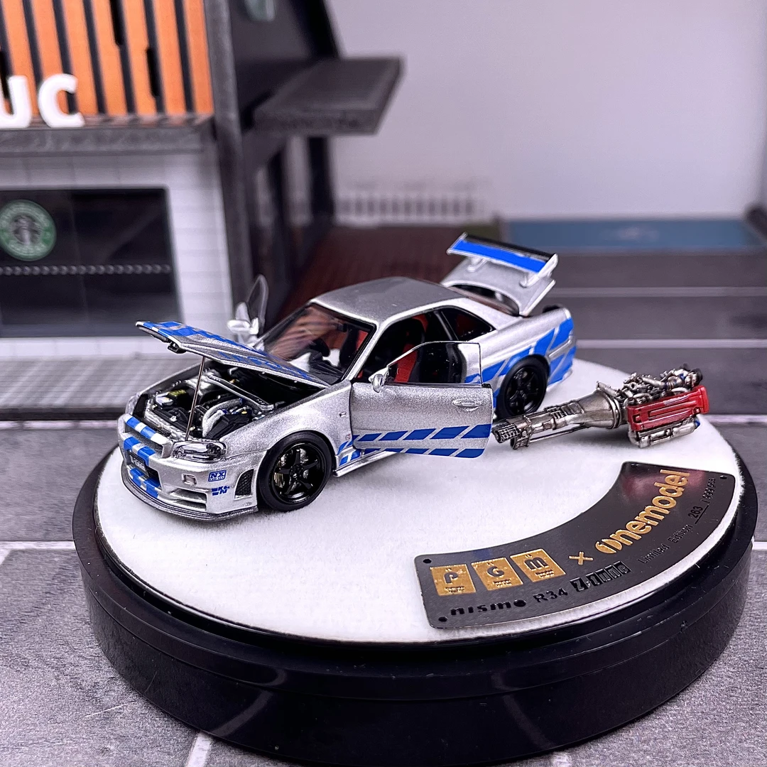 【壹童现货】PGM 1:64 尼桑GTR R34 豪华电影版 合金汽车模型