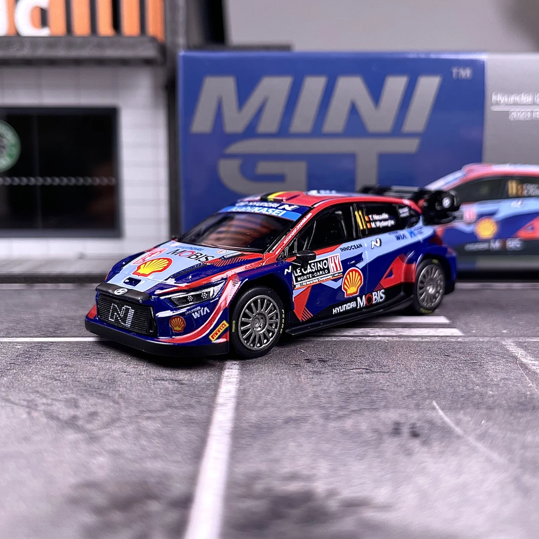 MINIGT 1:64 现代I20 拉力 710号 拉力 合金汽车模型