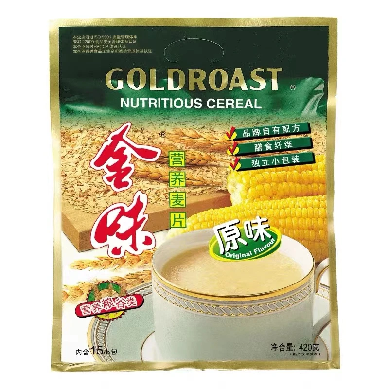 金味麦片早餐冲饮即食原味麦片燕麦片420g速食懒人代餐含糖强化钙