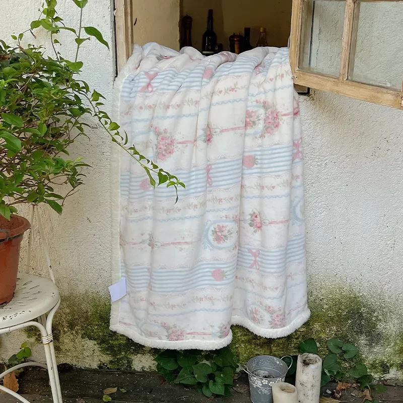 宅品美居冬季双层加厚牛奶绒毛毯珊瑚绒法兰绒盖毯羊羔绒小毯子