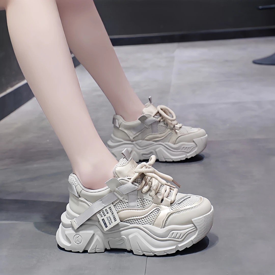 【大爆款-现货】网面2024新款老爹鞋大爆款春夏季厚底网红运动鞋