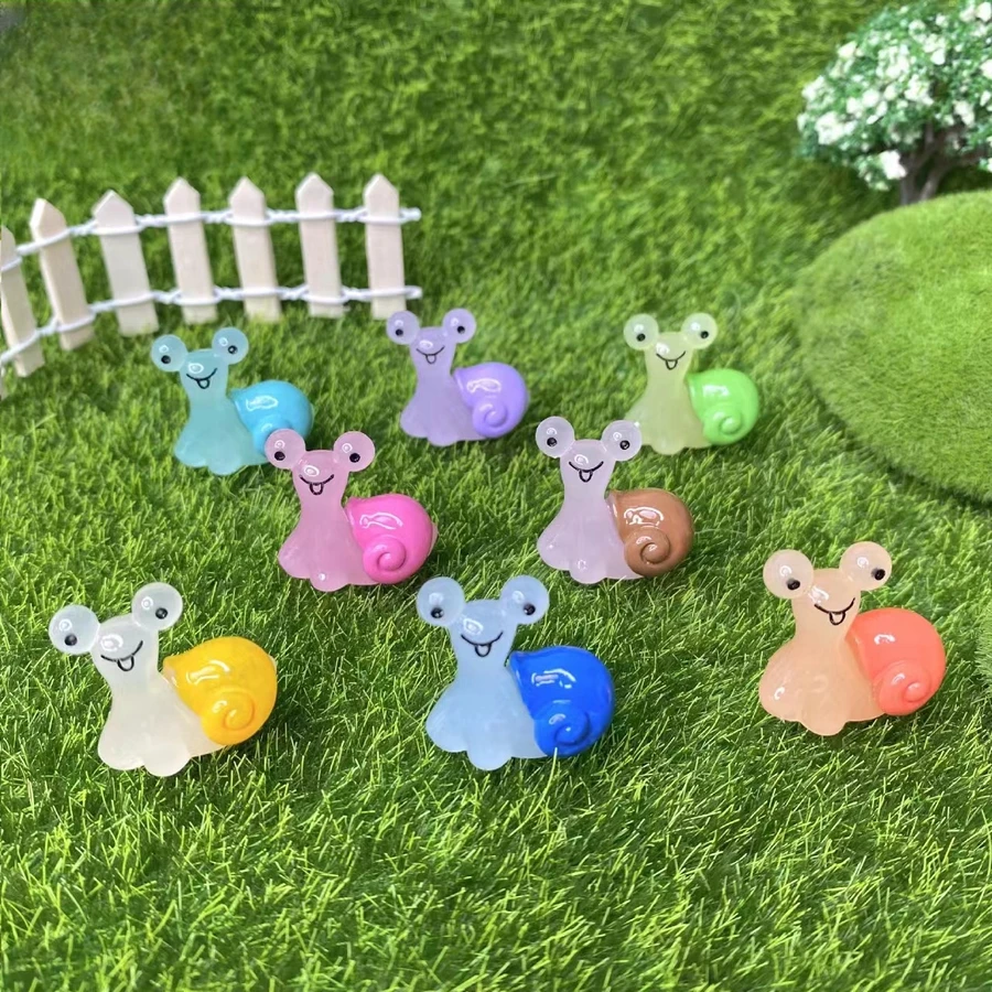 微景观微缩仿真夜光蜗牛立体DIY饰品摆件草坪苔藓造景品小动物