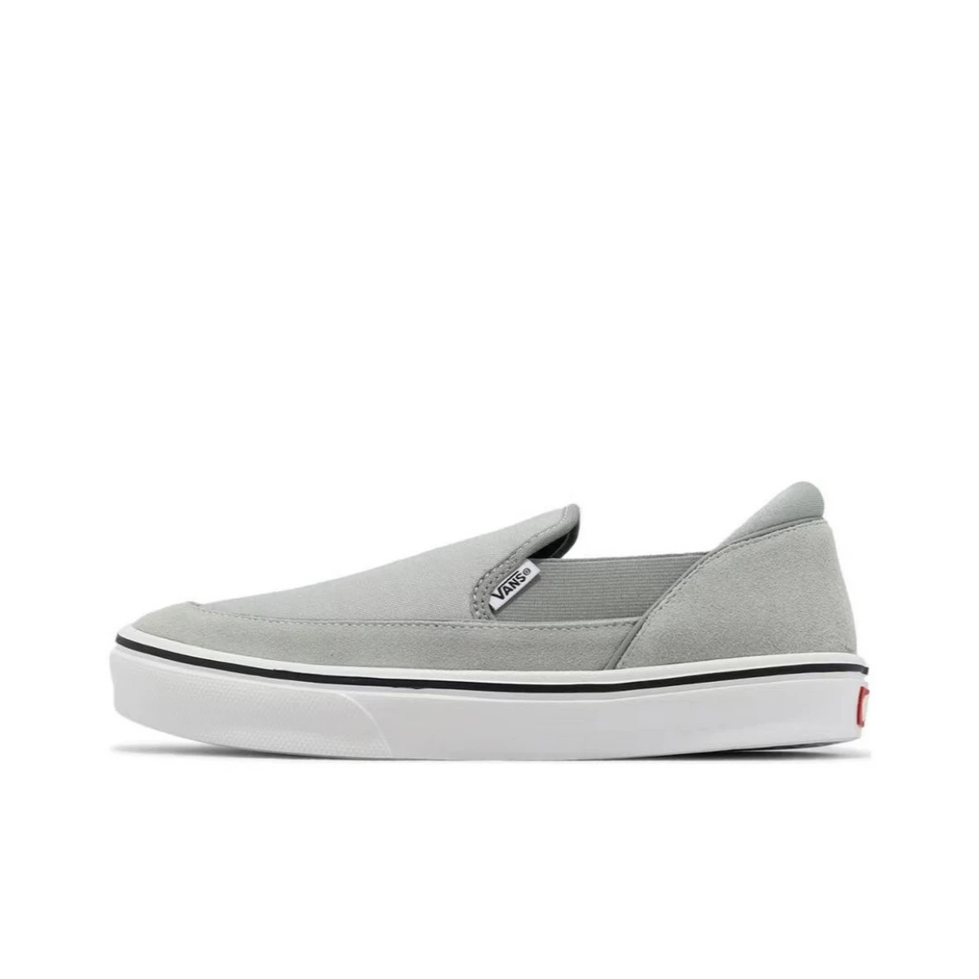 43码 Vans Slip-on 皮革 耐磨 透气 低帮 板鞋 灰色 配盒 0002