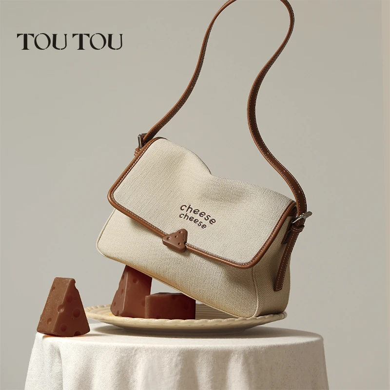 TOUTOU2024新款限定色仿帆芝士腋下包40807