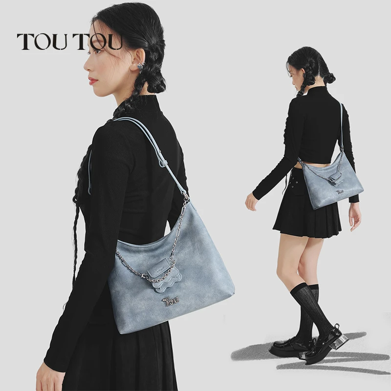 toutou腋下包原创甜酷少女托特包2023秋冬新款hobo软包单肩40664T