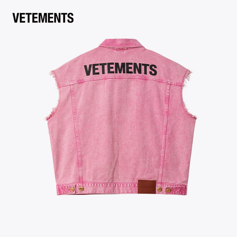 VETEMENTS明星同款休闲时尚无袖宽松复古牛仔马甲背心63317301