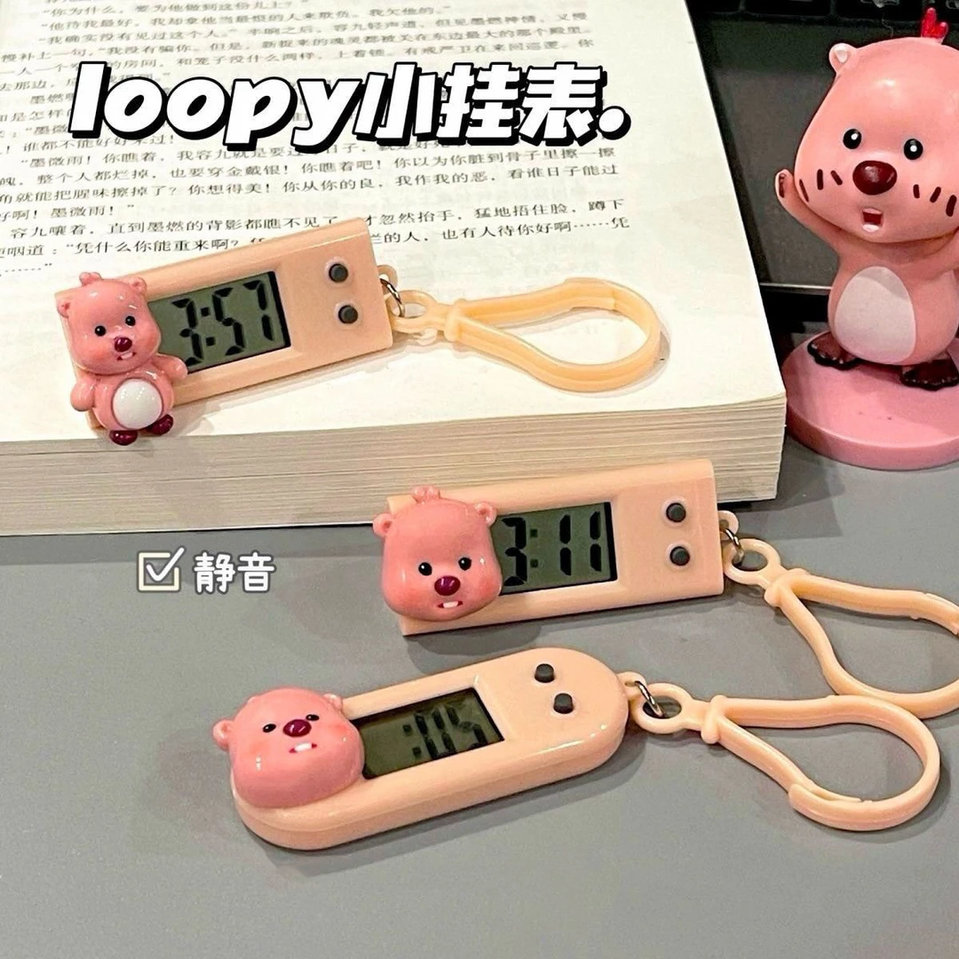 新款Loopy迷你挂表便携式学生电子表工作学习考试时间表静音