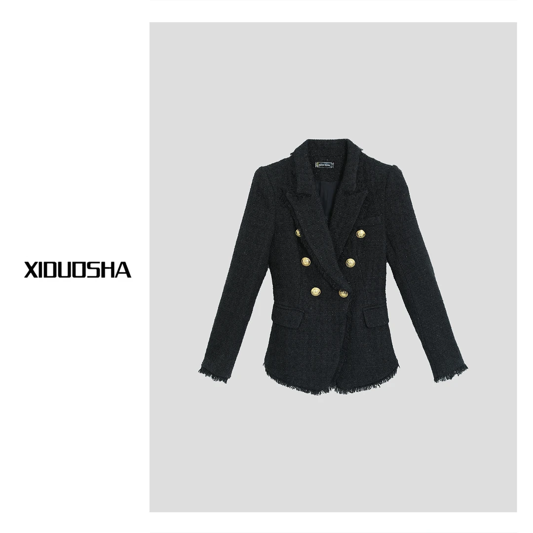 XIDUOSHA/喜朵莎原创款小香风夹棉加厚保暖显瘦西装外套XDS955