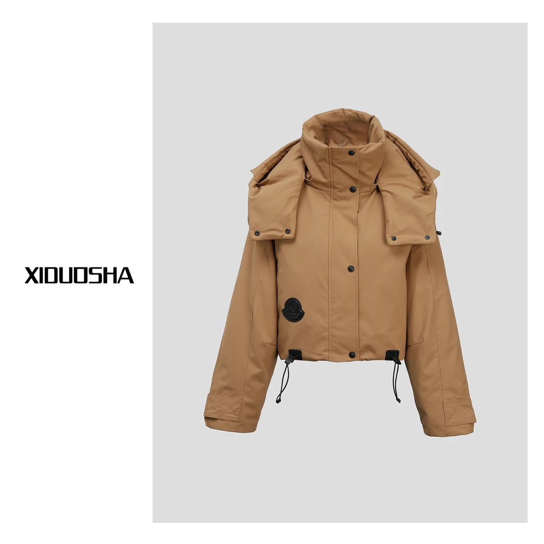 XIDUOSHA【冬季新品】欧货女装个性设计款假两件时髦羽绒冲锋外套