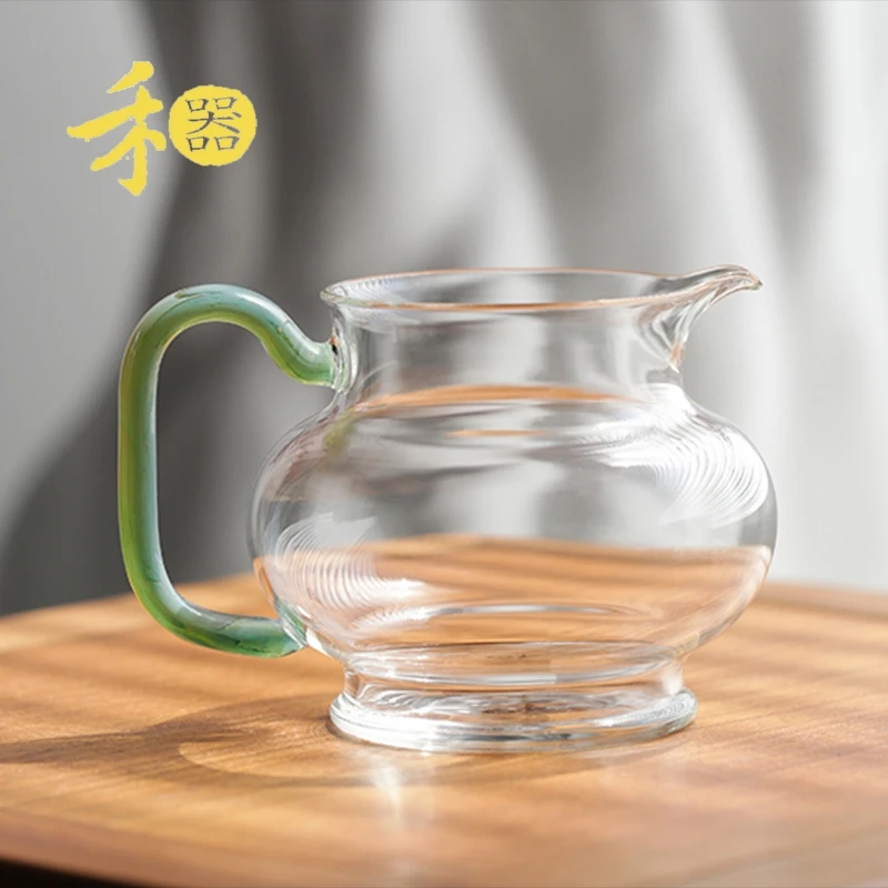 台湾禾器新款熠然茶海公道杯宫灯壶型公杯加厚耐热玻璃分茶器茶具