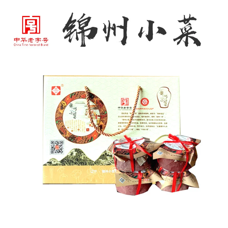 东北特产锦州小菜工农厂锦喌牌虾油什锦菜黄瓜咸菜四篓礼盒传统