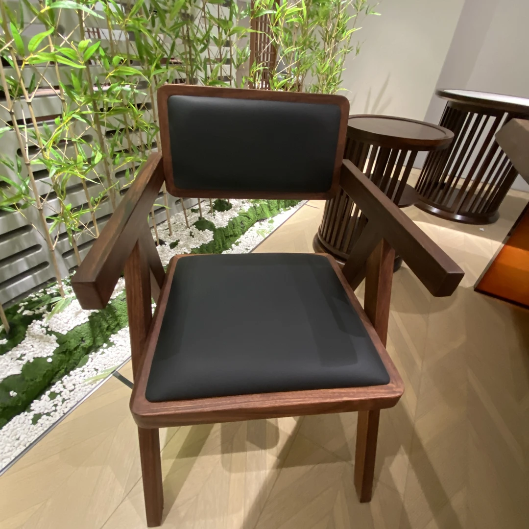 S2F13餐椅 尺寸：630*537*820  乌金木实木新中式现代中式轻奢书椅