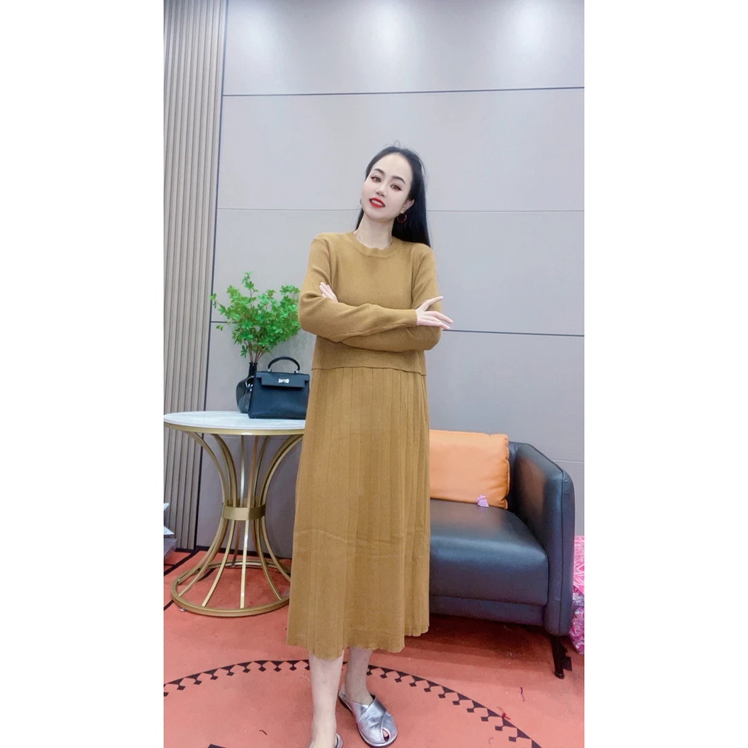 3562 秋冬新款大码女装连衣裙气质时尚长袖打底裙