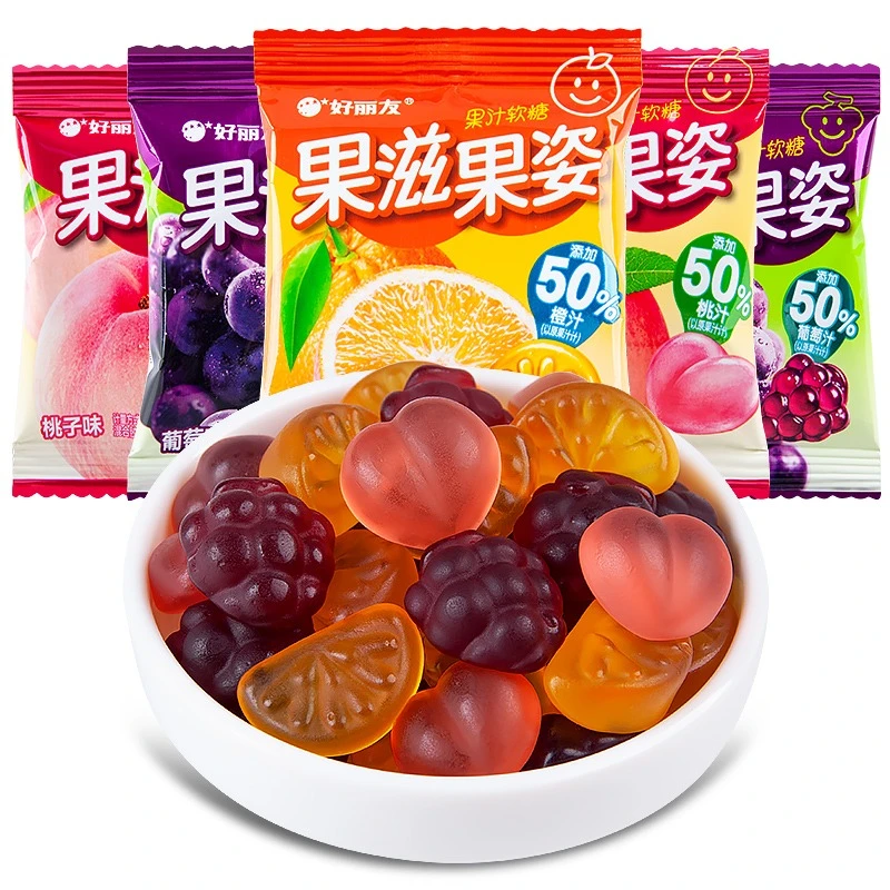 【宝贝爱吃】好丽友果滋果心软糖果剥皮水果爆浆扒皮零食品儿童小
