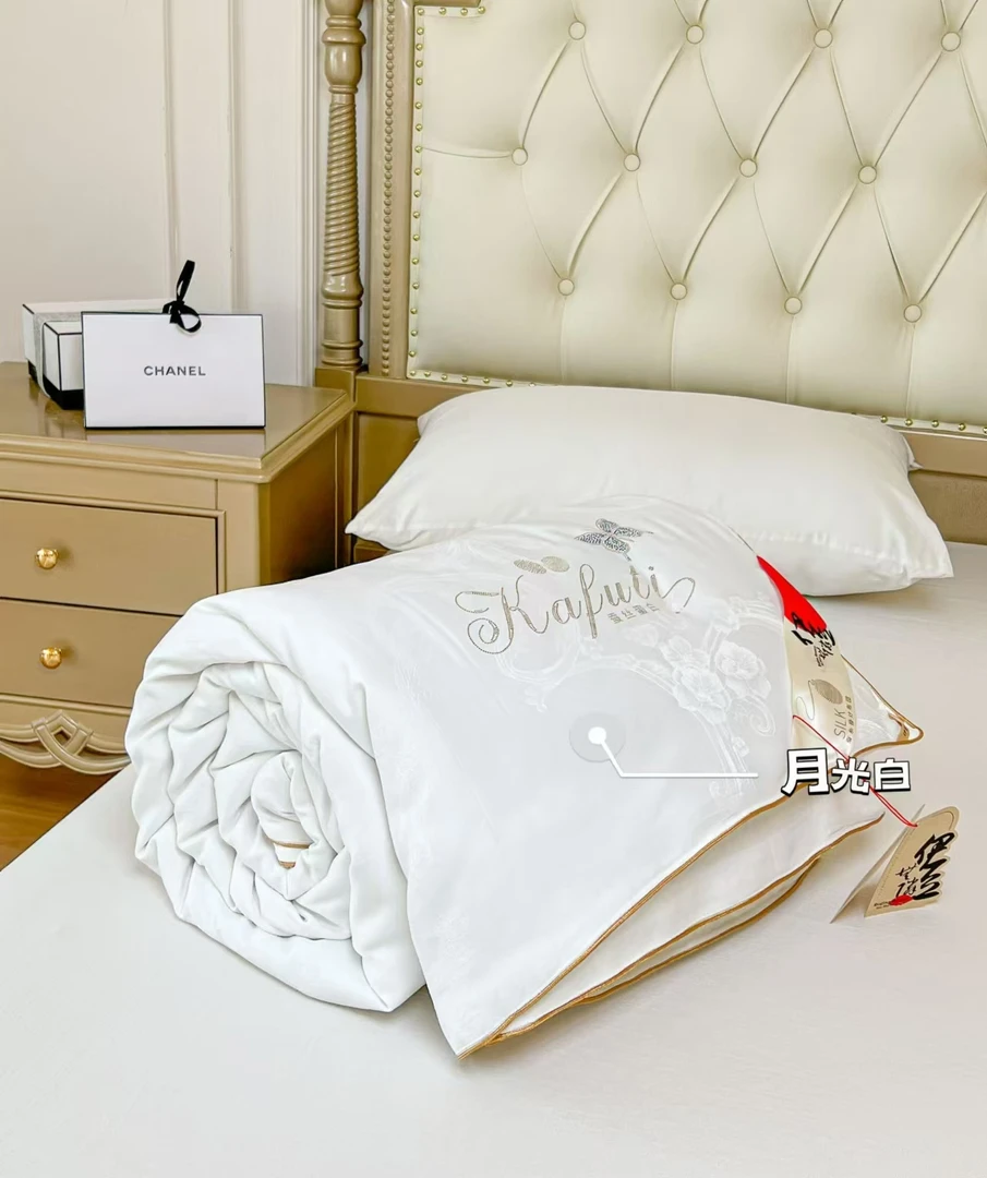 贡缎提花100%蚕丝被春秋被