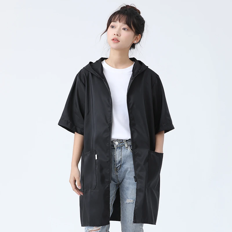 短袖罩衣男女夏天薄款外套工作服单层透气微防水家用围裙大褂工装