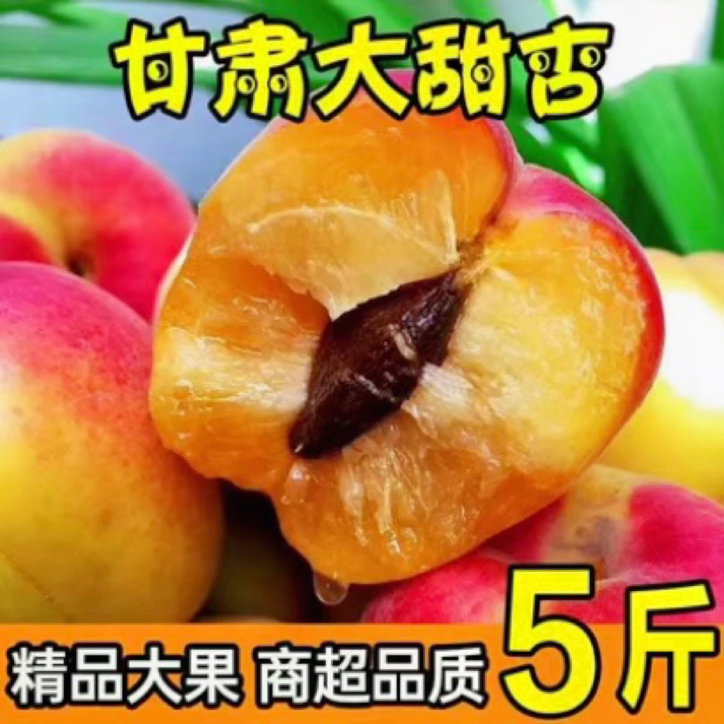 杏子大果新鲜大黄杏甘肃大接杏青杏子甜杏子露天鲜摘酸甜整箱包邮