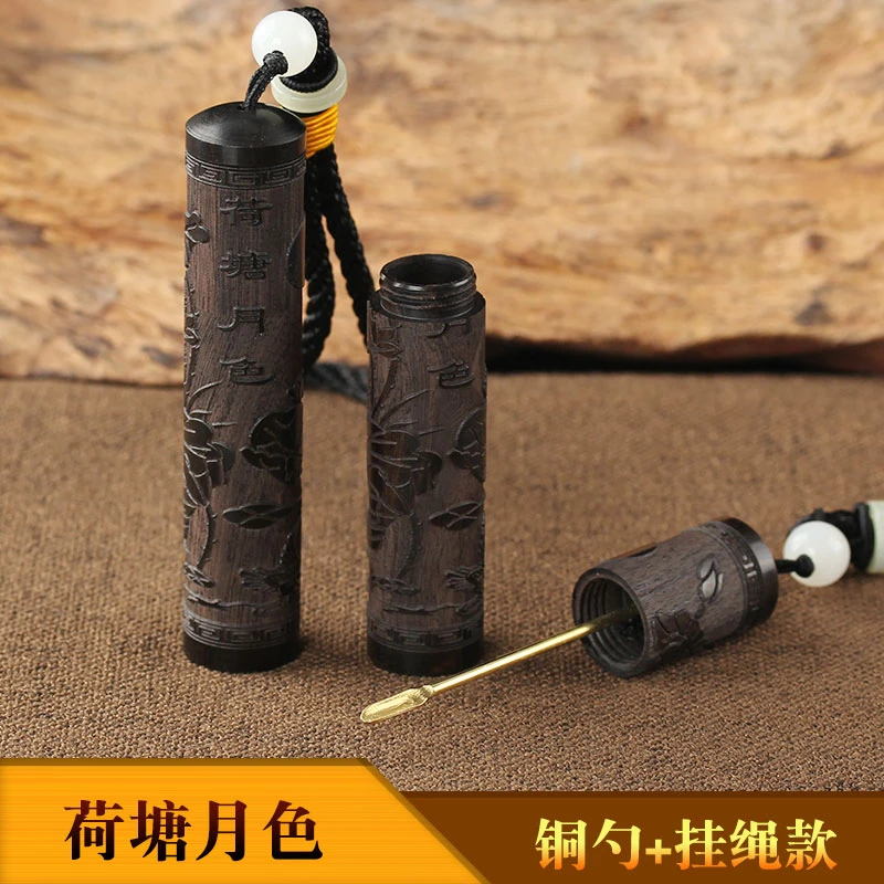 木鼻烟壶木质仿古随身携带手把件鼻烟瓶实木雕刻鼻烟粉的瓶子
