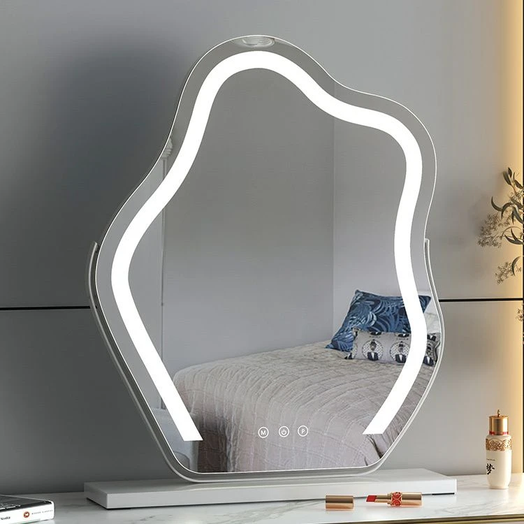 高端云朵镜子化妆镜台式led带灯梳妆补光ins风桌面家用异型美妆镜