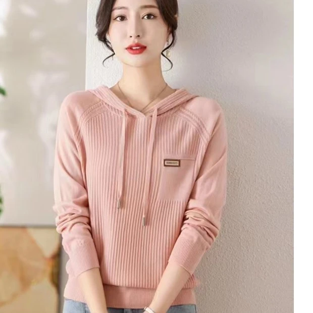 天丝羊毛连帽针织衫3050A8066