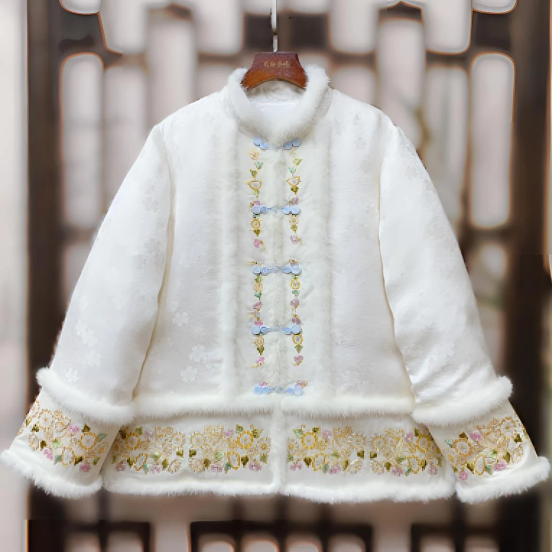 【阅聆】真丝 正绢 手绣 时尚棉服