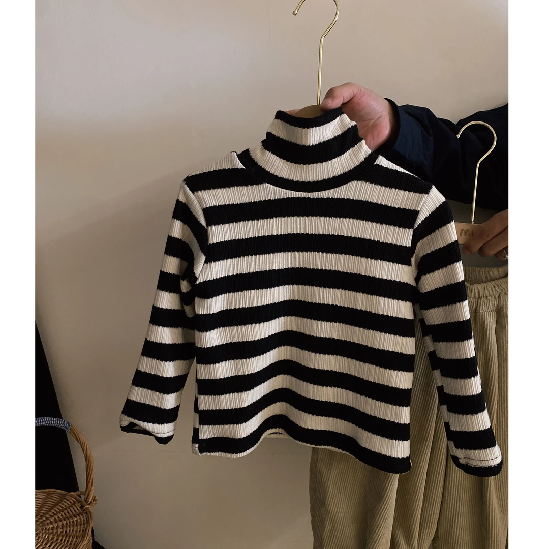 M-Y391男女童韩版中性款秋冬季条纹加厚上衣