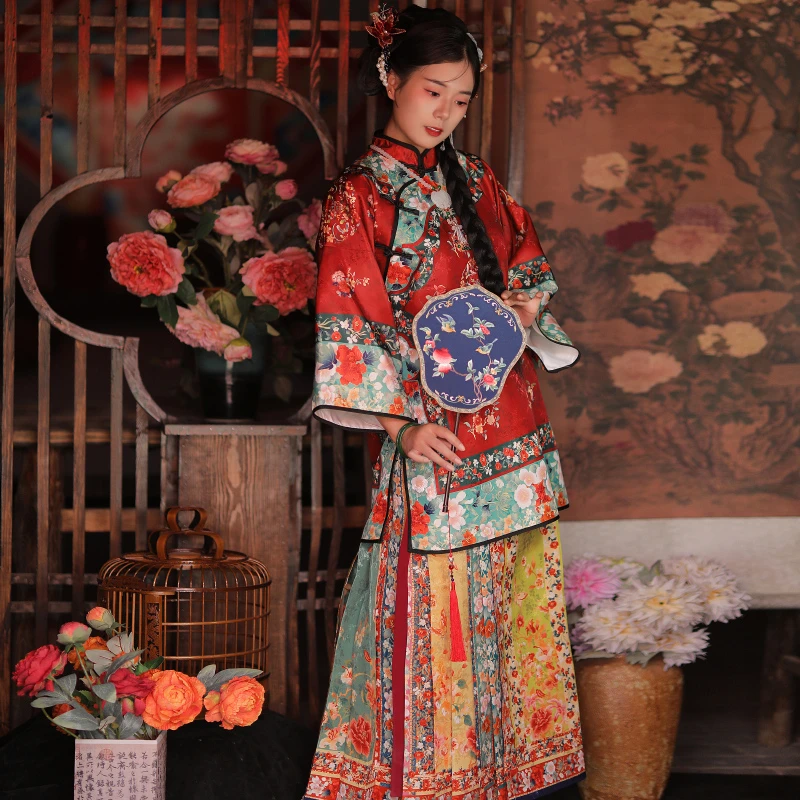 汉服2023新款原创 永同欢 复古改良清汉女宽松氅衣马面裙古董古装