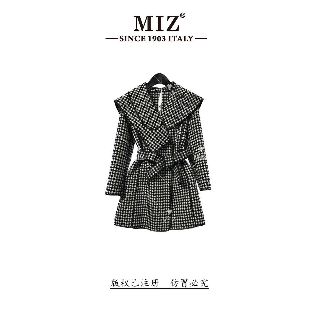 2024年秋冬装新款高奢定制时尚气质双面呢格子大衣2233127