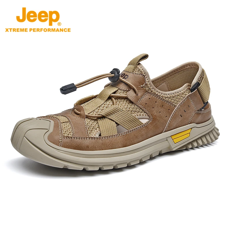 JEEP/吉普男款夏季包头休闲运动户外防滑耐磨沙滩镂空涉水速干鞋