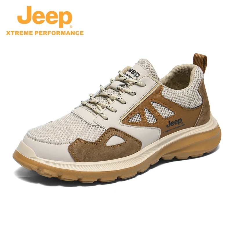 JEEP/吉普秋季网面日常户外徒步鞋防滑耐磨登山鞋时尚潮流休闲鞋