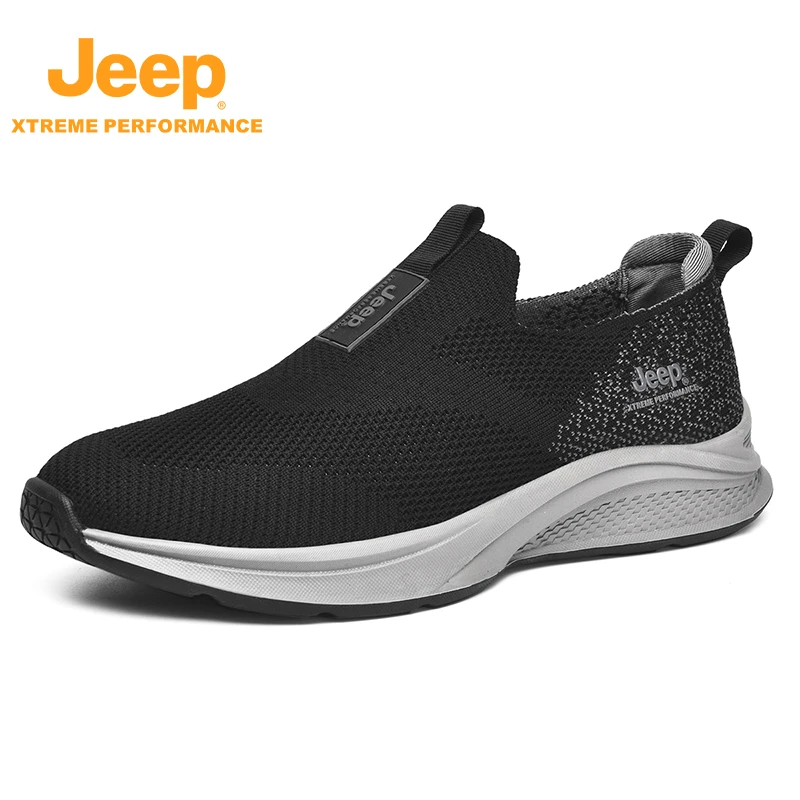 JEEP/吉普春夏秋季男士舒适中老年软底老人鞋网面爸爸鞋轻便飞织