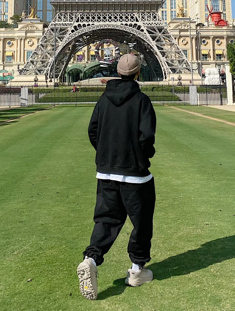 9139#百搭基础款纯色cleanfit连帽卫衣宽松休闲上衣