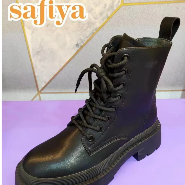 Safiya/索菲娅22年冬季新款厚底系带马丁靴sf24116093