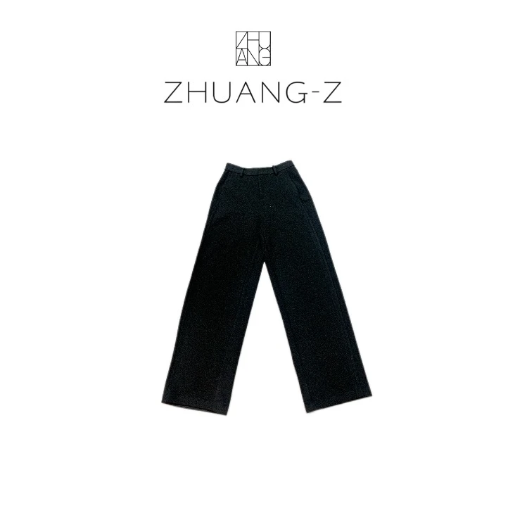 【ZHUANG -Z】（唯妮）秋冬极简百搭直筒显瘦毛呢斜纹西装休闲裤