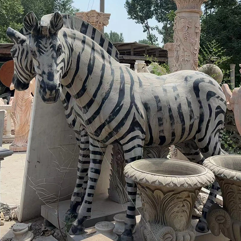 石雕青石马到成功工艺品生肖石材石头雕刻斑马酒店工艺品摆件装饰