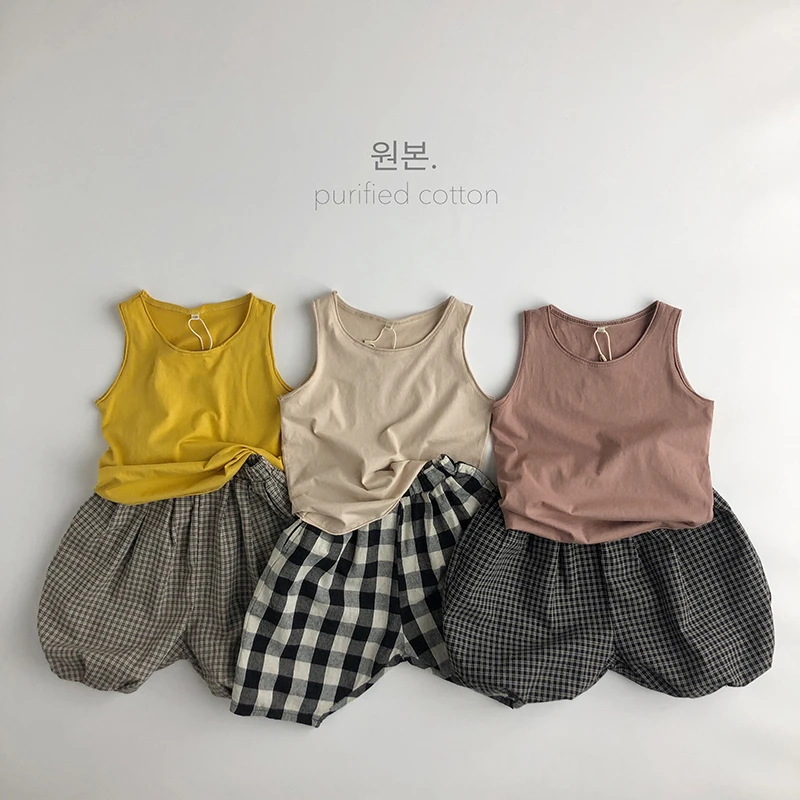 软糯亲肤 敲百搭颜色！2023夏韩国男童女童宝宝纯棉无袖上衣背心