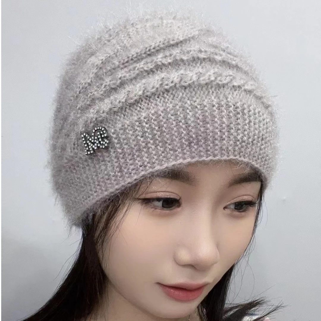 帽子秋冬针织包头帽女单层时尚百搭保暖帽中老年防风遮白发铜钱帽