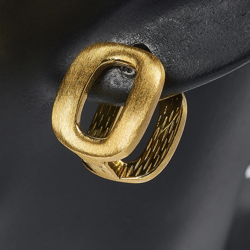 925银耳饰 925银耳饰 梁雅帝专属新品几何镂空双面方形法式简约