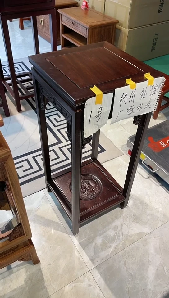 【闪购商品】花梨木类成套家具黑檀木福字花架35*35*80
