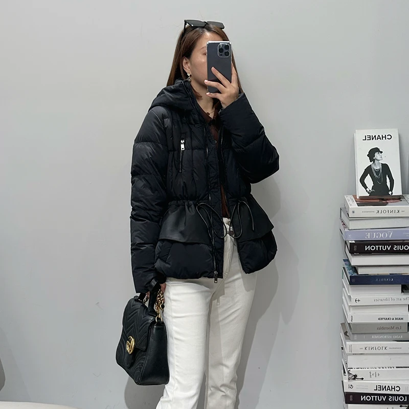 Seventeen可抽绳短款羽绒服90正宗白鸭绒326