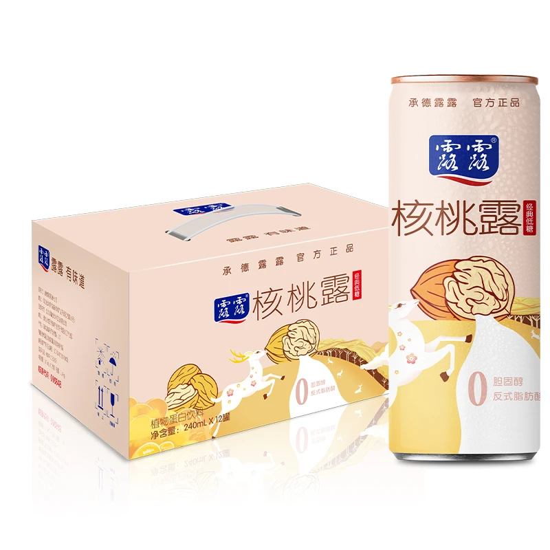 承德露露 经典低糖核桃露240ml*12罐3箱 早餐营养坚果