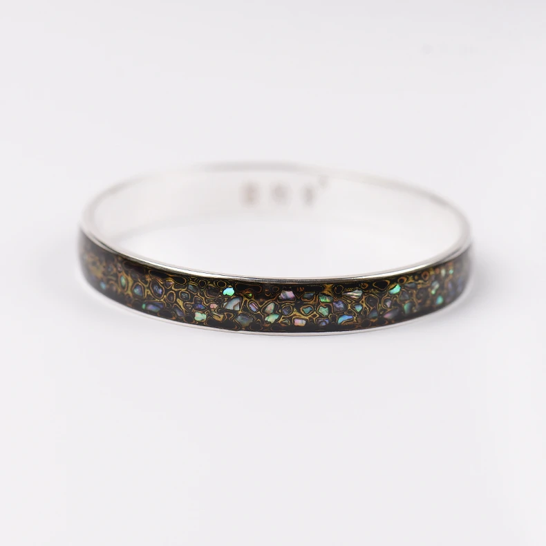 足银手镯 【国大师母炳林】手工复古国风气质百搭时尚大漆银镯