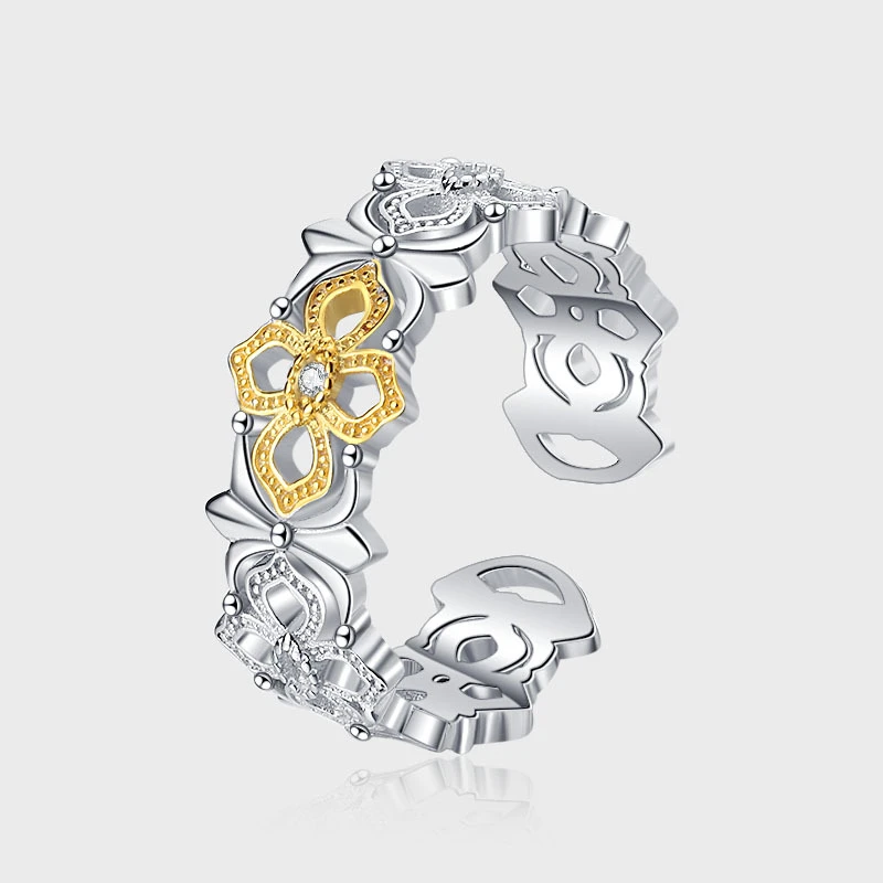 925银戒指 S925纯银戒指复古花边女小众设计轻奢ins风潮搭指环