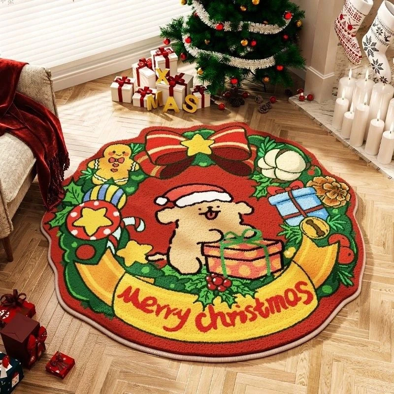 圆形装饰卡通儿童房异形地毯客厅卧室床边仿羊绒地垫电脑椅地垫