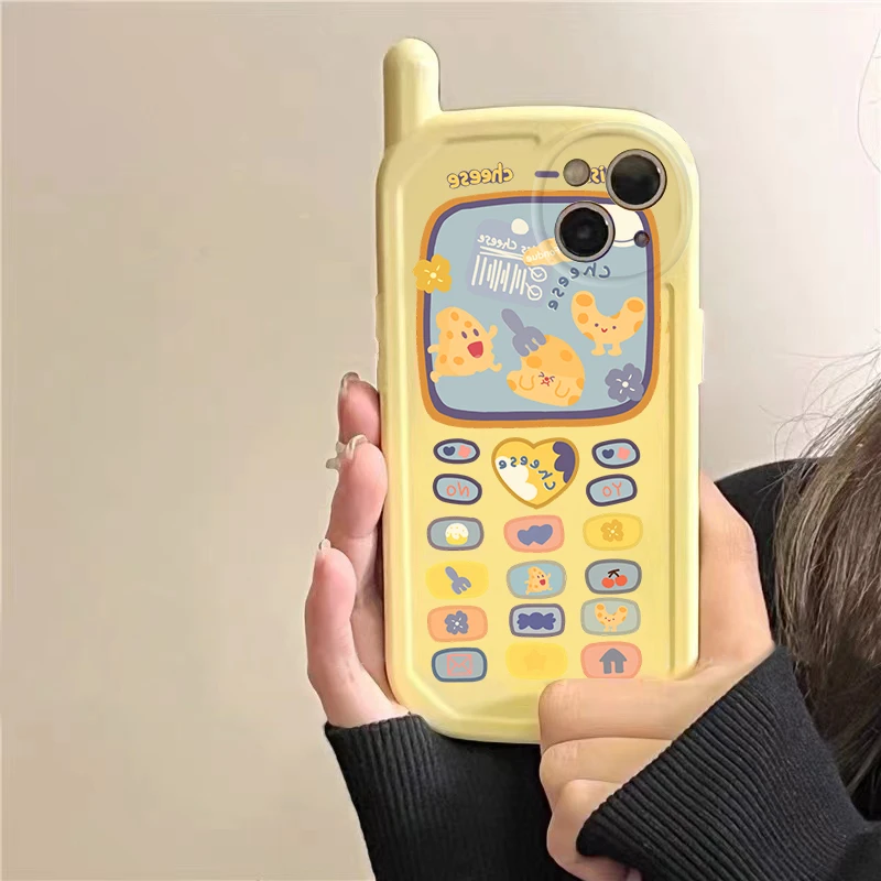 奶黄芝士大哥大苹果15手机壳iphone13/12promax全包11女xr/xs软78