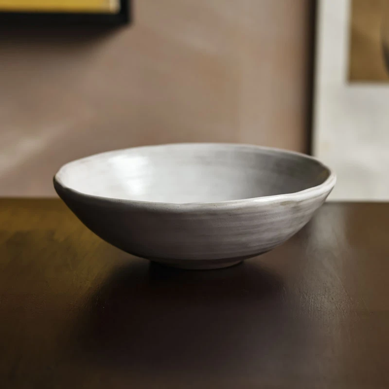 【老王】白色手拙酒碗 直径14cm（本0352）